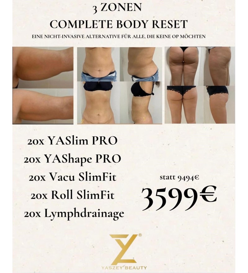 Bodyforming-Paket 9 – Complete Body Reset (20x YASlim Pro, YAShape Pro, Vacu SlimFit, Roll SlimFit, Lymphdrainage)