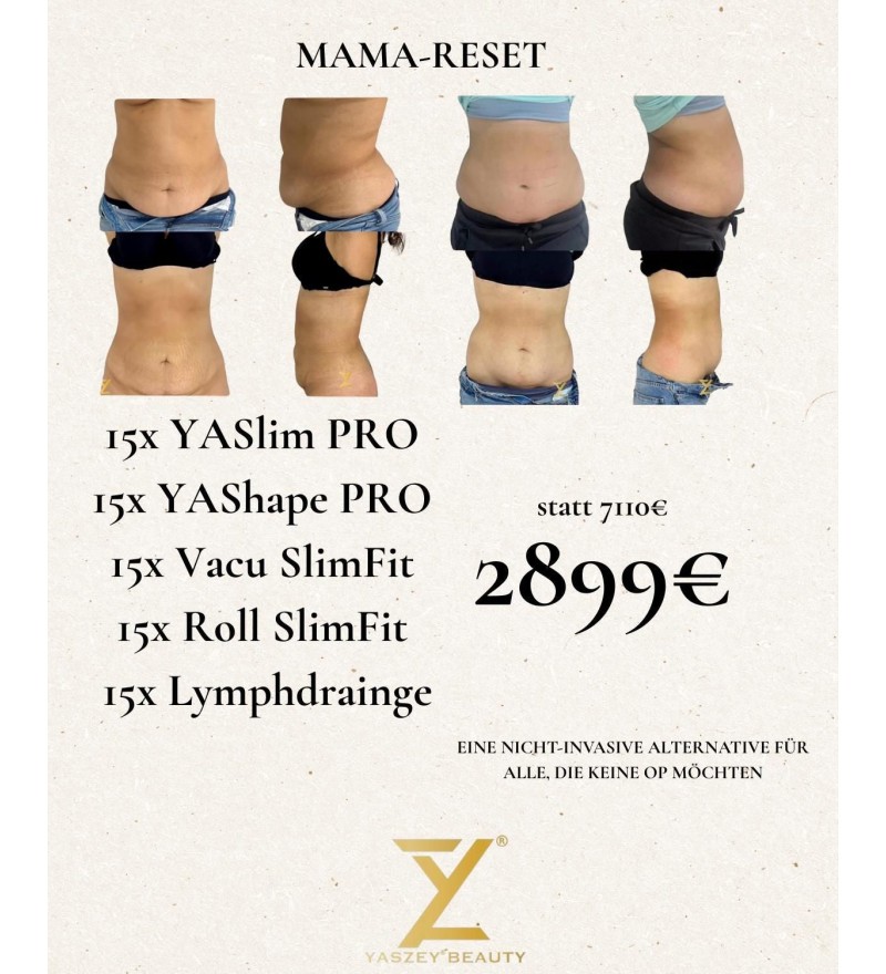 Bodyforming-Paket 8 – Mama Reset (15x YASlim Pro, YAShape Pro, Vacu SlimFit, Roll SlimFit, Lymphdrainage)